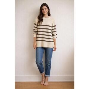 Part Two Linen Blend Stripped Sweater - Medium
